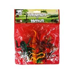 0716 Sürüngenler ve Böcekler Poşetli Hayvan Oyun Seti 13'lü