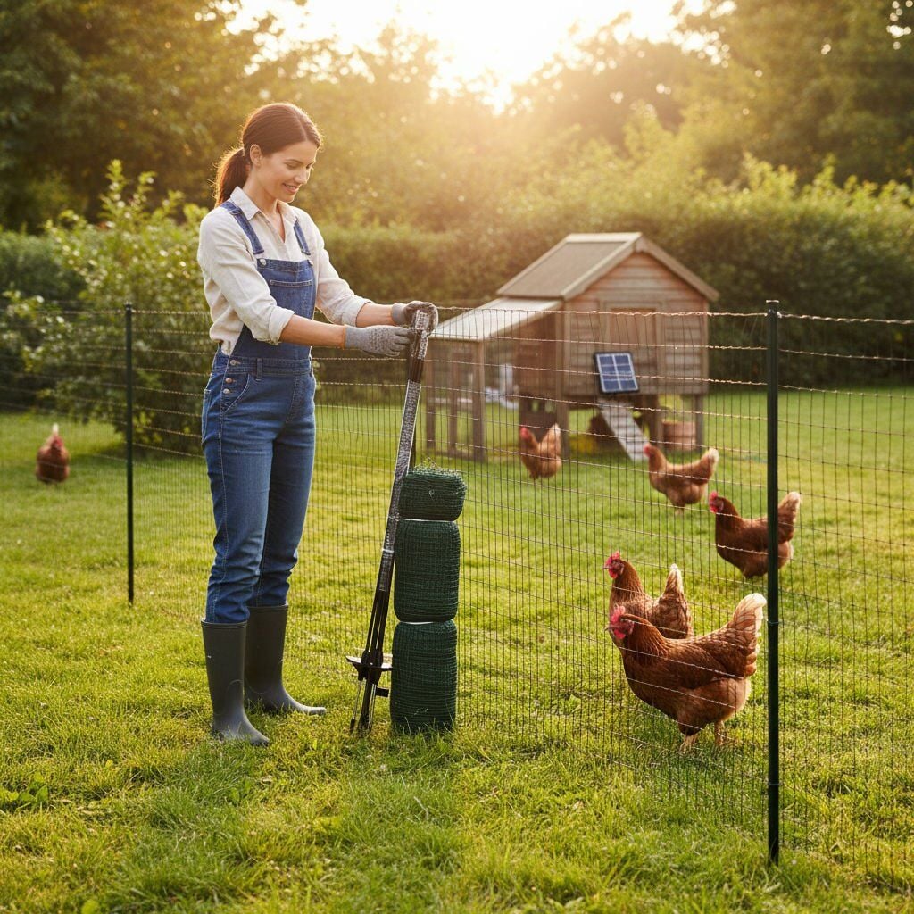 Tavuk Kümes Hayvanları İçin File Tipi Elektrikli Çit Sistemi 50 mt x 63 cm