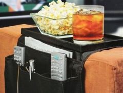 BUFFER® Koltuk Kenarı Sehpa Tepsi Kumandalık Cepli Düzenleyici Organizer