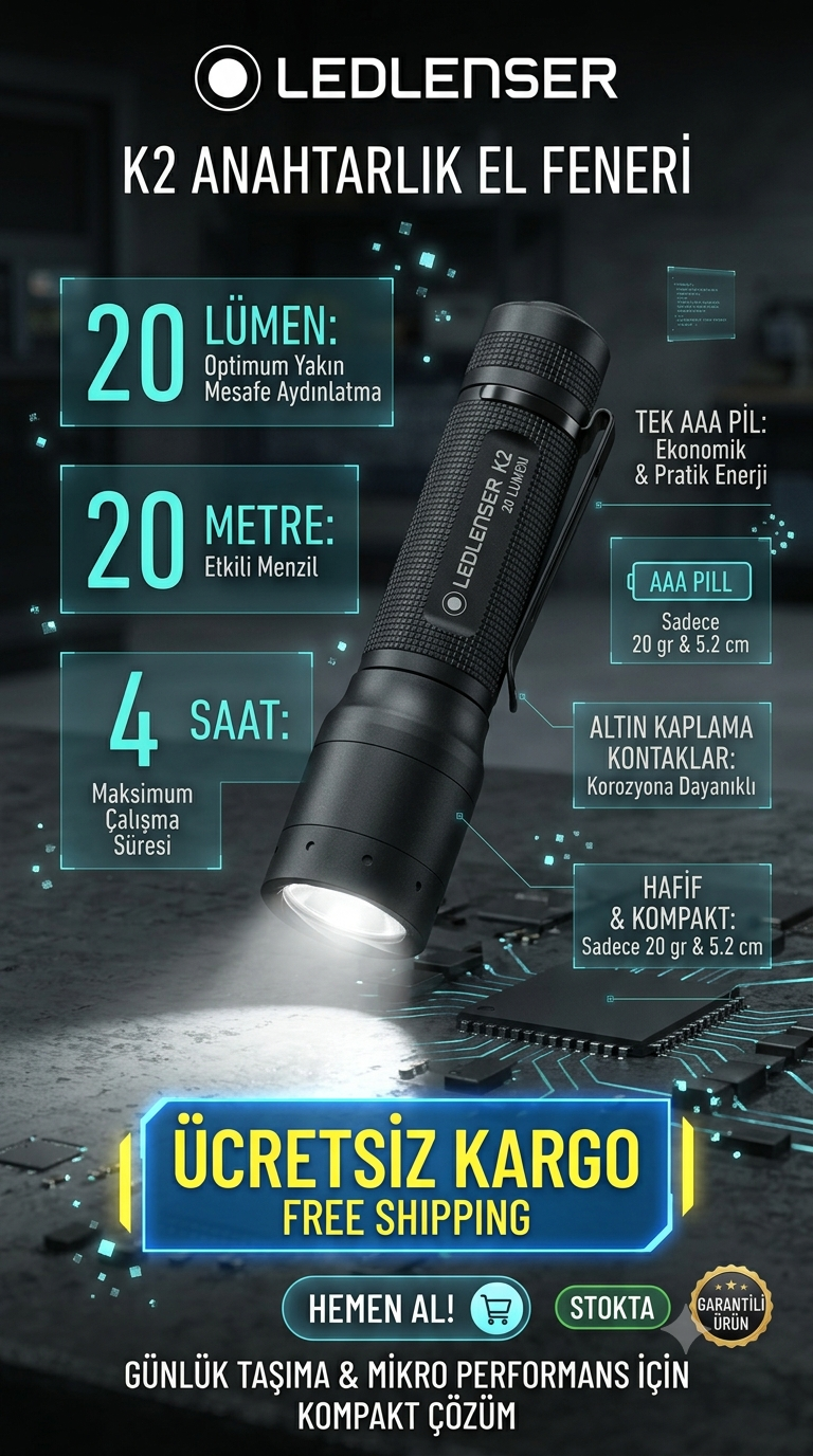 Ledlenser K2 20 Lümen Anahtarlık El Feneri