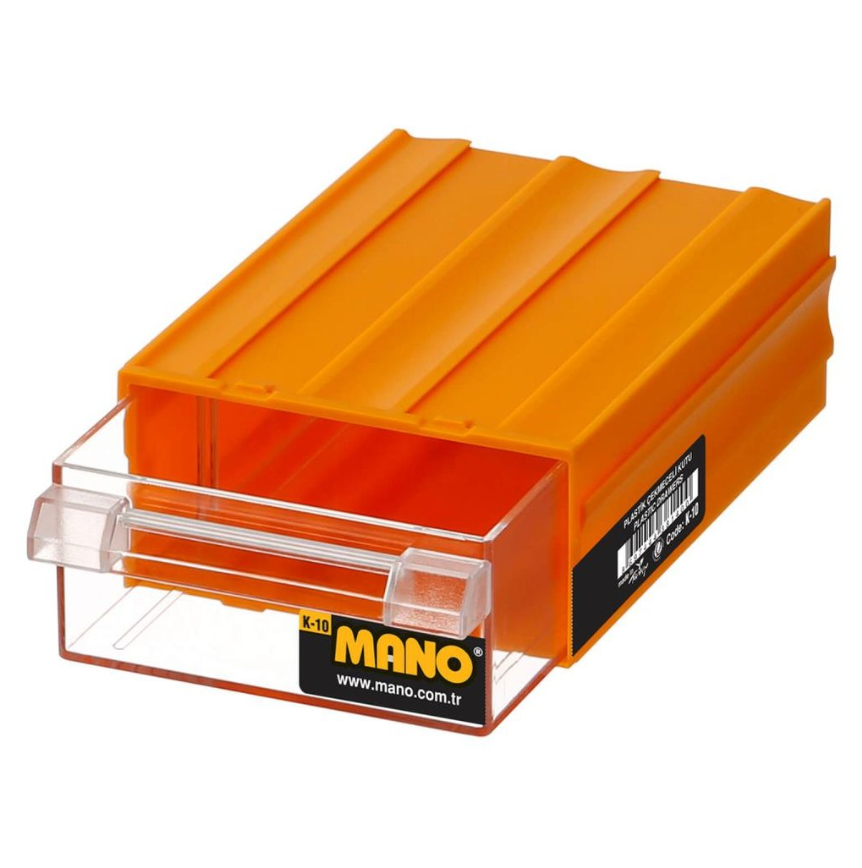 Mano Plastik Çekmeceli Sarı Kutu K-10   85mm x 120mm x 40mm