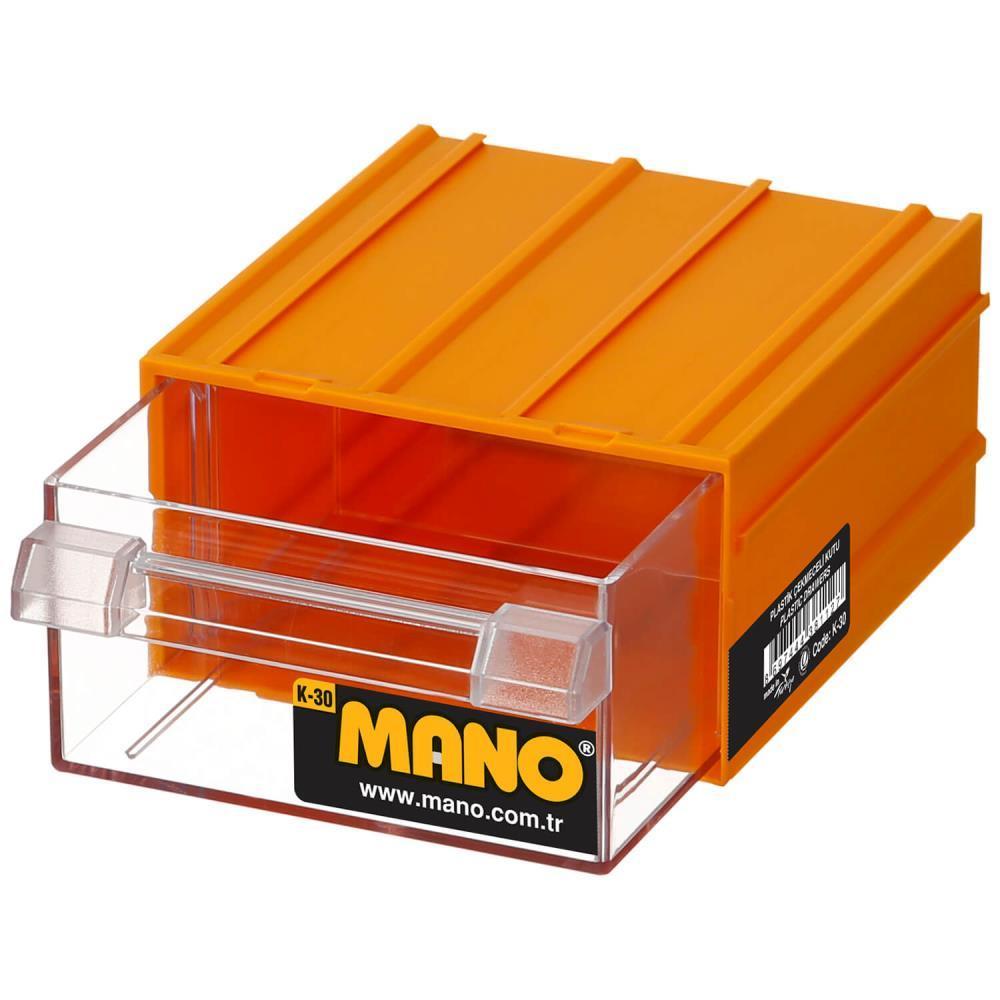 Mano Plastik Çekmeceli Sarı Kutu K-30   110mm x 120mm x 62mm