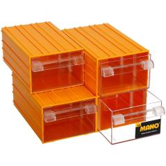 Mano Plastik Çekmeceli Sarı Kutu K-45  175mm x 230mm x 110mm (24'lü Paket)