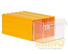 Mano Plastik Çekmeceli Sarı Kutu K-45  175mm x 230mm x 110mm (24'lü Paket)