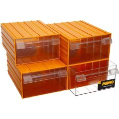 Mano K-55 Plastik Çekmeceli Sarı Kutu 212 mm x 302 mm x 126 mm Organizer (12'li Paket)