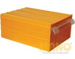 Mano K-55 Plastik Çekmeceli Sarı Kutu 212 mm x 302 mm x 126 mm Organizer (12'li Paket)