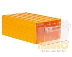 Mano K-55 Plastik Çekmeceli Sarı Kutu 212 mm x 302 mm x 126 mm Organizer (12'li Paket)
