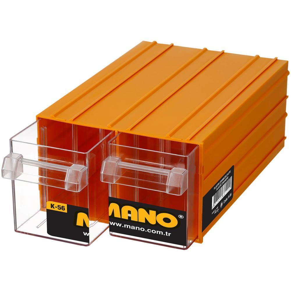 Mano Plastik Çekmeceli Sarı Kutu K-56 212 mm x 302 mm x 126 mm (12'li Paket)
