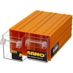 Mano Plastik Çekmeceli Sarı Kutu K-56 212 mm x 302 mm x 126 mm (12'li Paket)