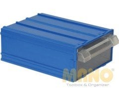Mano Plastik Çekmeceli Mavi Kutu MK-10  85 mm x 120 mm x 40 mm (50'li Paket Halinde Satılır)