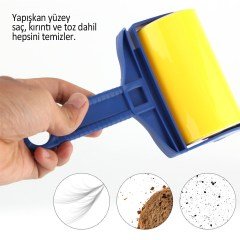 BUFFER® Yıkanabilir Tüy ve Toz Temizleyici  Rulo Tüy Fırçası Aleti