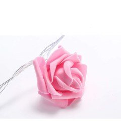 BUFFER® Yapay Gül Tasarımlı Dekoratif Led Işık Gül Detaylı Led Işık Pilli (20 Gül)