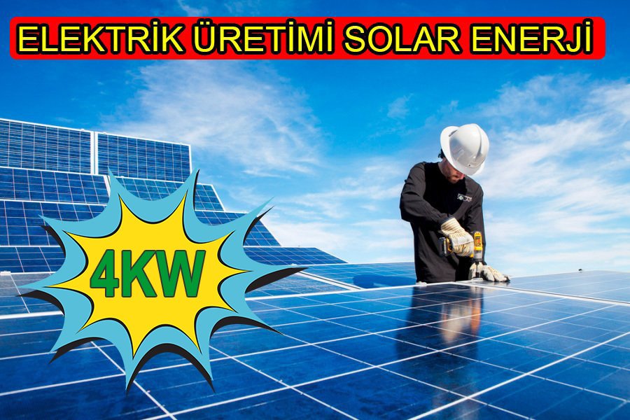 GÜNLÜK 4 KW SOLAR GÜNEŞ PANELİ ELEKTRİK ÜRETİMİ SİSTEMİ
