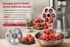 22 lik Kıyma Makinesi Süzgeci 20 mm Kuşbaşı Et Çekme Aynası (6 Delikli)
