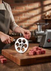 22 lik Kıyma Makinesi Süzgeci 20 mm Kuşbaşı Et Çekme Aynası (6 Delikli)