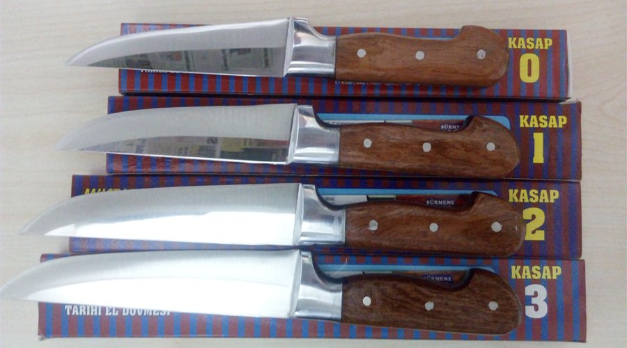 Sürmene Tarihi El Dövmesi 4 lü Kasap Bıçak Seti