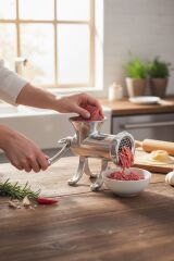 4'lü 12'lik Paslanmaz Çelik Kıyma Makinesi Full Set Kollu – (Tokmak, İçli Köfte, Sucuk Aparatı)