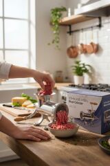 4'lü 12'lik Paslanmaz Çelik Kıyma Makinesi Full Set Kollu – (Tokmak, İçli Köfte, Sucuk Aparatı)