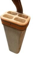 Kasap Ahşap Bıçak Kütüklüğü Bel Tipi, Kurban Bıçağı Taşıma Koruma Kabı 4 Gözlü