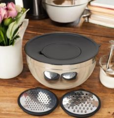 3'lü Rendeli Saklama Kabı Kapaklı Karıştırma Kapları