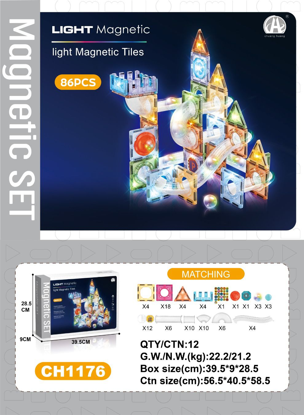 03-CH1176 7,5 CM MANYETİK BLOKLAR 86 PCS