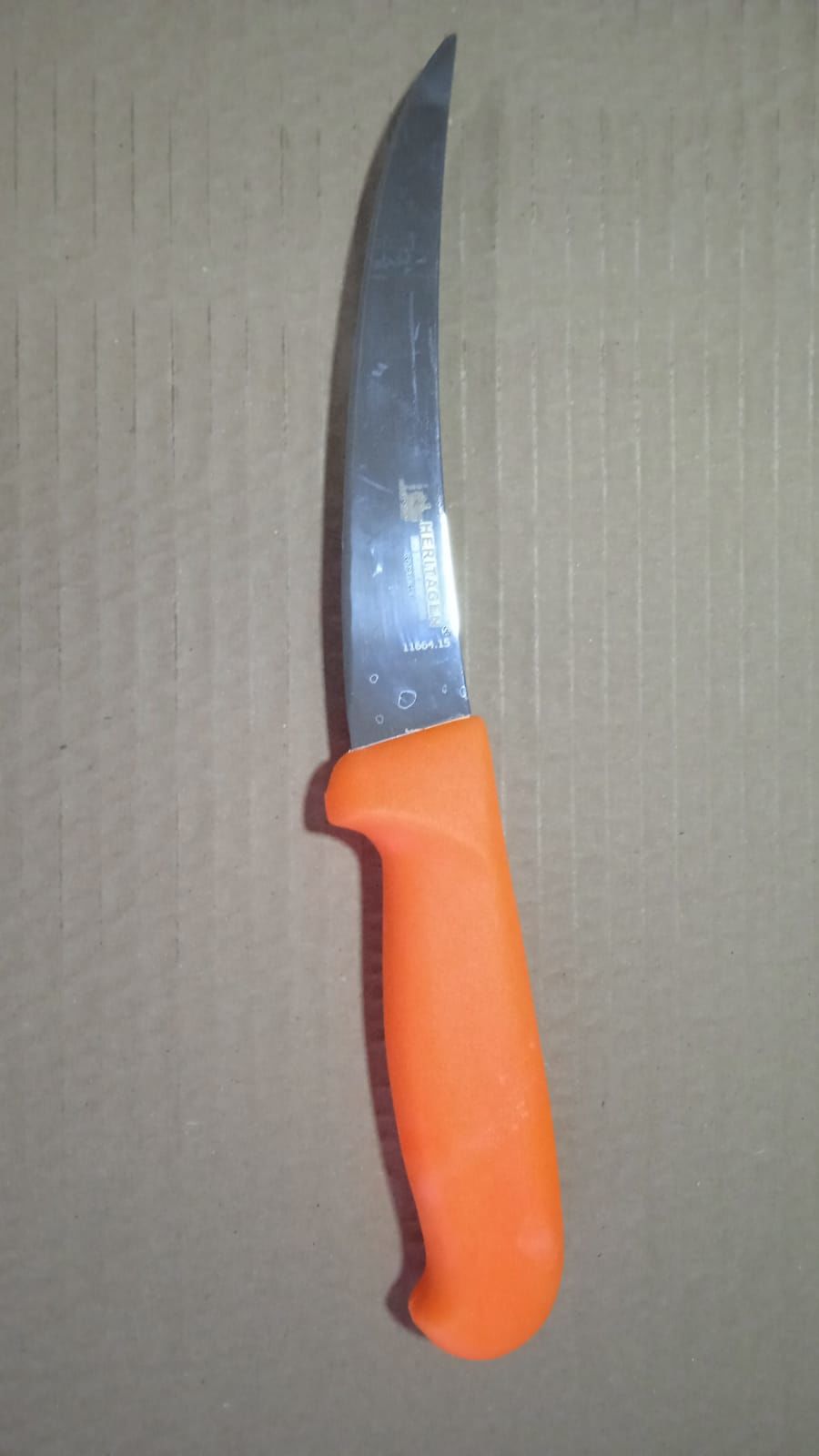 Heritagen Kıvrık Sıyırma Bıçağı 13 cm Kemiksiz Bıçak (Turuncu)