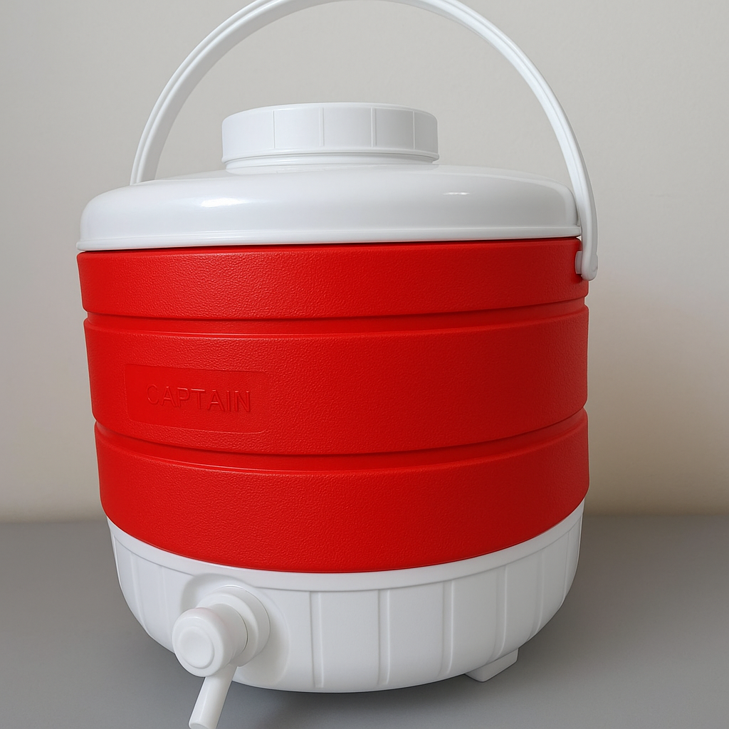 Camptown 9 LT Kale 1008P Soğuk Su Termosu Musluklu Plastik Piknik Termos Kırmızı