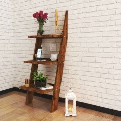 Berrado Dekoratif Raf Masif Ahşap Merdiven