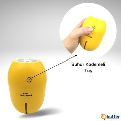 BUFFER® Limon Tipi Mini Hava Oda Nemlendirici Ledli Işıklı Buhar Makinesi
