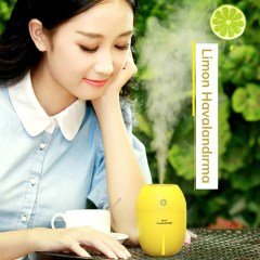BUFFER® Limon Tipi Mini Hava Oda Nemlendirici Ledli Işıklı Buhar Makinesi