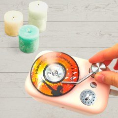 BUFFER® Renkli Işıklı Bebek Hafif USB Kablolu Gramofon Oda Ev Ortam Hava Nemlendirici Buhar Makinesi