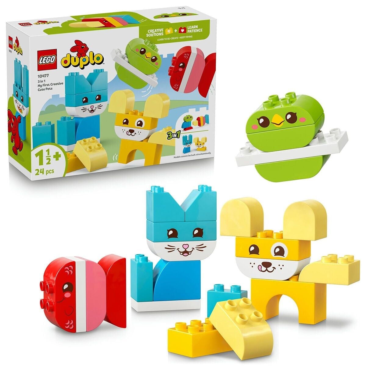 10477 Lego Duplo 3'ü1 Arada Yaratıcı Sevimli Hayvanlar 24 parça +1,5 yaş