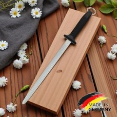 Eikaso Solingen Oval Masat 30 cm, Balık Sırtı, Siyah Plastik Saplı, Bıçak Bileme Çeliği, Alman Malı