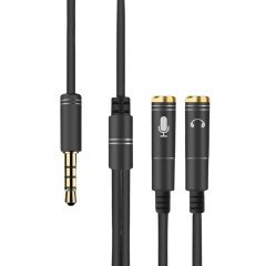 BUFFER® 1 Erkek 2 Dişi 3.5 mm Kulaklık ve Mikrofon Ayırıcı Çoklayıcı  Aux Kablo