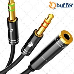 BUFFER® Kulaklık ve  Mikrofon Ayırıcı Y Splitter Aux Kablo
