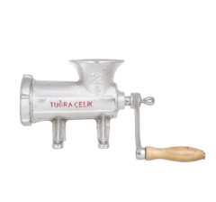 Tuğra Çelik No 22 Kıyma Makinesi Kollu (Tokmak+Sucuk Hunisi+İçli Köfte Aparatı Dahildir)