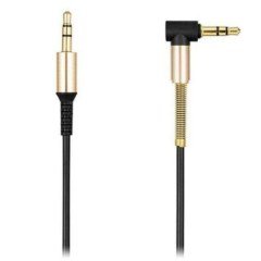 BUFFER® 3.5 Mm Metal Başlıklı Erkek/Erkek  L Uçlu Jack Girişli Aux  Stereo Ses Aktarma Kablosu