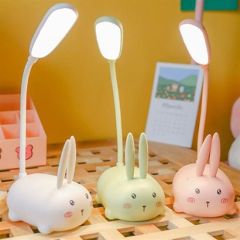 BUFFER® Akrobatik USB Şarj Olabilen Tavşan Model Masa Üzeri Lamba Dekoratif Led Figürlü Gece Lambası