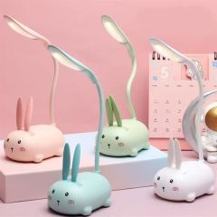 BUFFER® Akrobatik USB Şarj Olabilen Tavşan Model Masa Üzeri Lamba Dekoratif Led Figürlü Gece Lambası