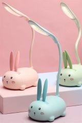 BUFFER® Akrobatik USB Şarj Olabilen Tavşan Model Masa Üzeri Lamba Dekoratif Led Figürlü Gece Lambası