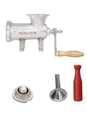 Tuğra Çelik No 22 Kıyma Makinesi Kollu (Tokmak+Sucuk Hunisi+İçli Köfte Aparatı Dahildir)