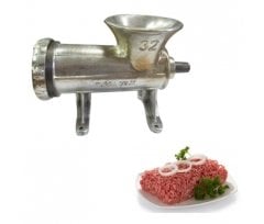 Tuğra Çelik Büyük Boy Kıyma Makinesi 32 lik Elle Çevirme Kollu