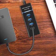 BUFFER® Çok Amaçlı 4 Port Girişli Güçlü Usb 3.0 Port Çoklayıcı Çoğaltıcı Adaptör Switch Splitter Hub