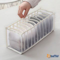 BUFFER® Tela Kumaş Bölmeli Pratik Ev Dolap Düzenleme Çekmece İçi  Düzenleyici  Akordiyon Organizer