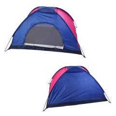 BUFFER® Kolay Kurulumlu Su Geçirmez Sineklikli Pratik Kamp Çadırı 2-3 Kişilik (200x150x110)