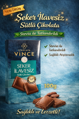 Sütlü Şekersiz Çikolata 100 g Stevia Tatlandırıcılı Diyabetik % 55 Kakao, Şeker İlavesiz Çikolata