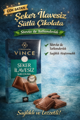 Sütlü Şekersiz Çikolata 100 g Stevia Tatlandırıcılı Diyabetik % 55 Kakao, Şeker İlavesiz Çikolata