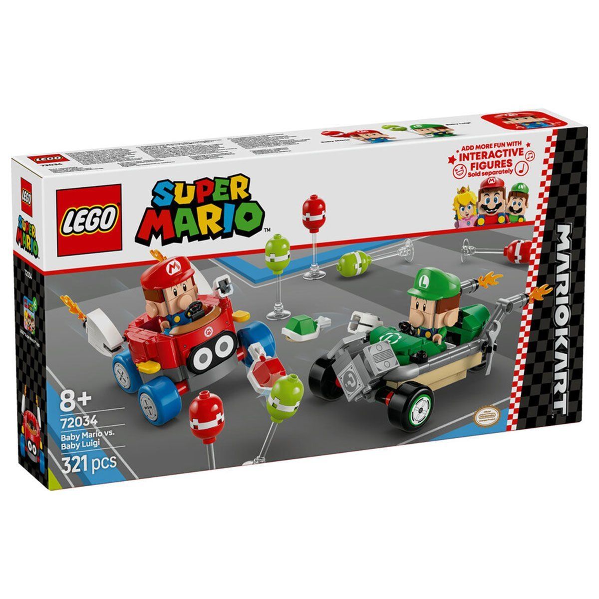 72034 Lego Super Mario Mario Kart – Baby Mario ile Baby Luigi 321 parça + 8yaş