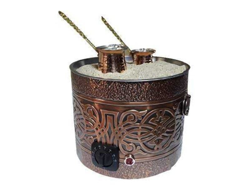 Bakır Kumda Kahve Makinesi Yuvarlak