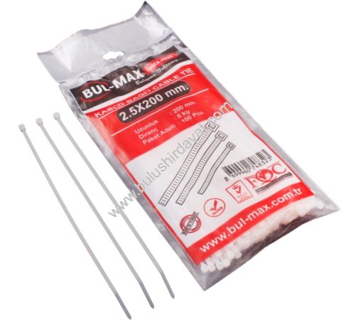 Bulmax 2,5*200 Beyaz Cırt Kelepce Bmx-4932 (5 Adet Gönderilir)